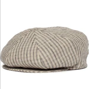 NWT Goorin Bros vintage style striped linen flat cap